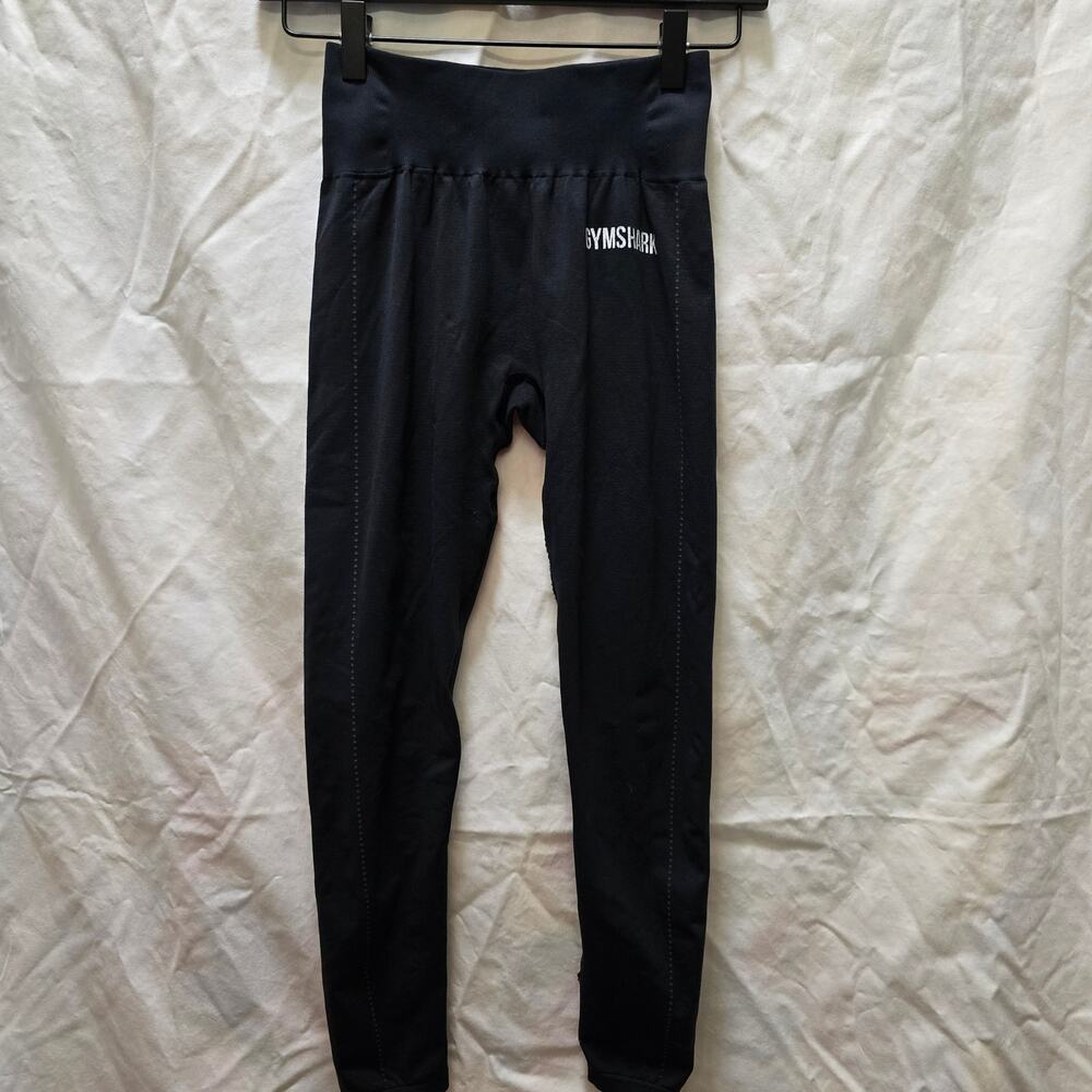 Gymshark Dry Moisture Management black skinny leggings gray dots small athletic